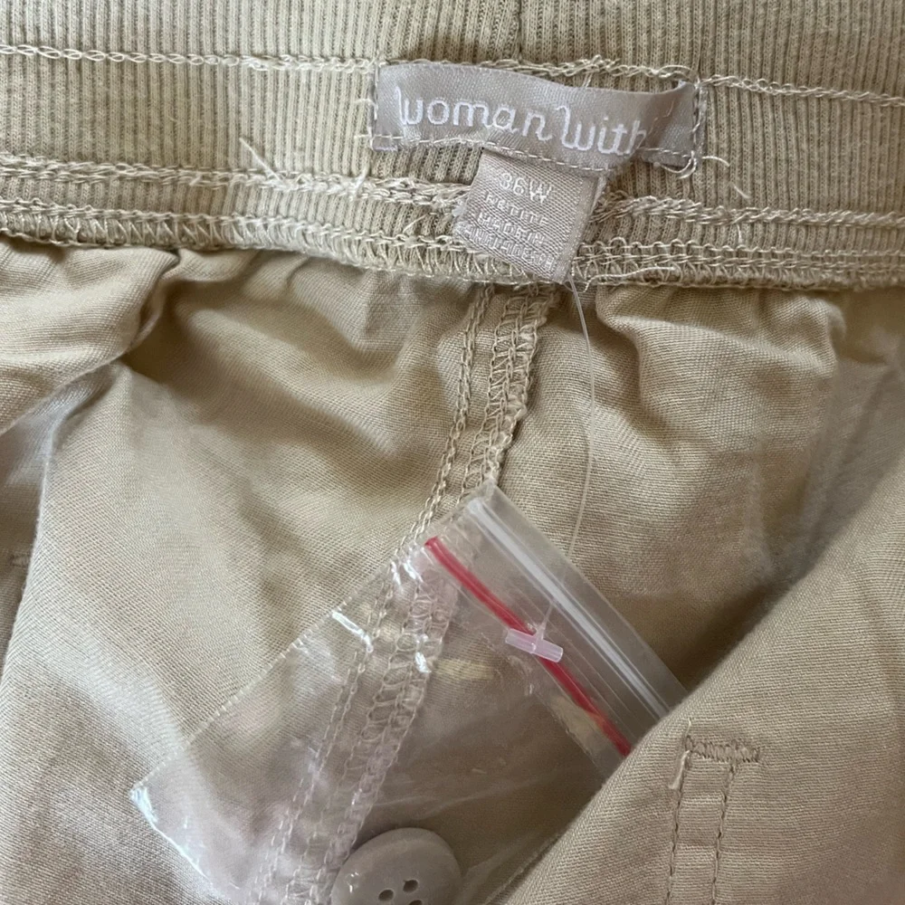 Woman Within Cotton Convertible Cargo Utility Pants 36W Petite